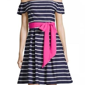 ELIZA J Striped Off The Shoulder Sailor Dress Sz 8